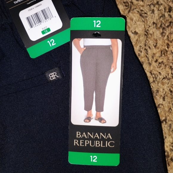 Banana Republic Tapered‎ Pull-On Pants –Navy Blue, Size 12  NWT 2 X30 - Picture 3 of 4